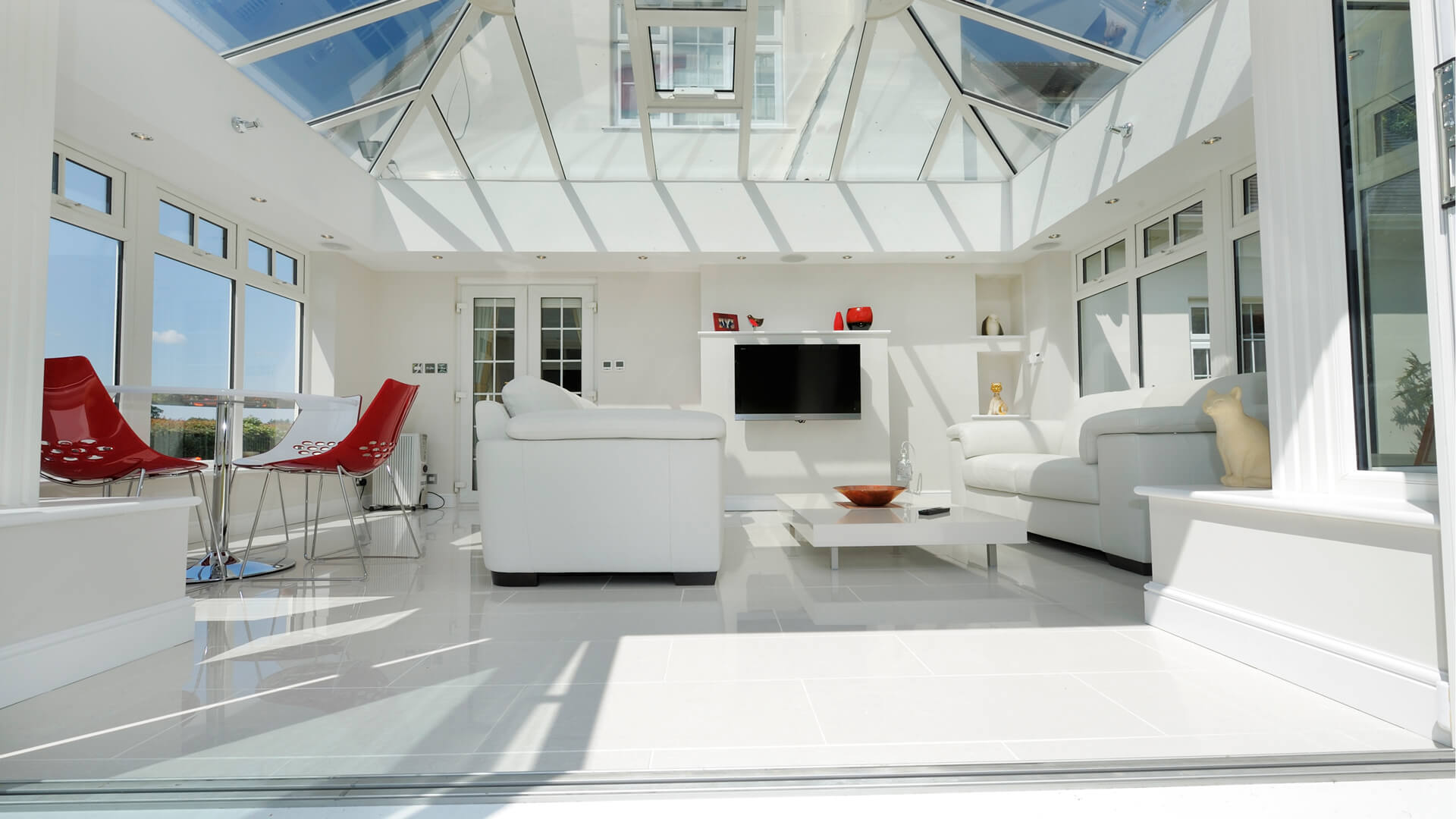 White Traditional Orangery Internal Detail